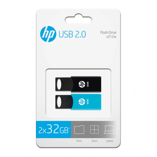 Pack de 2 memorias USB HP 212, 2x32GB blanco 2.0 TWIN